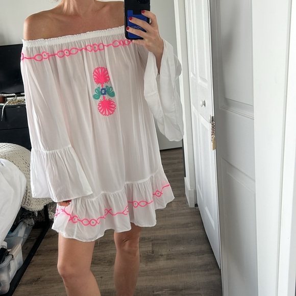 Lilly Pulitzer Nemi Embroidered Mini Dress Cover Up - Picture 10 of 11